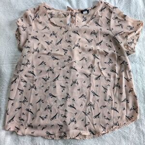 Torrid Blush and Black Bird Print Top